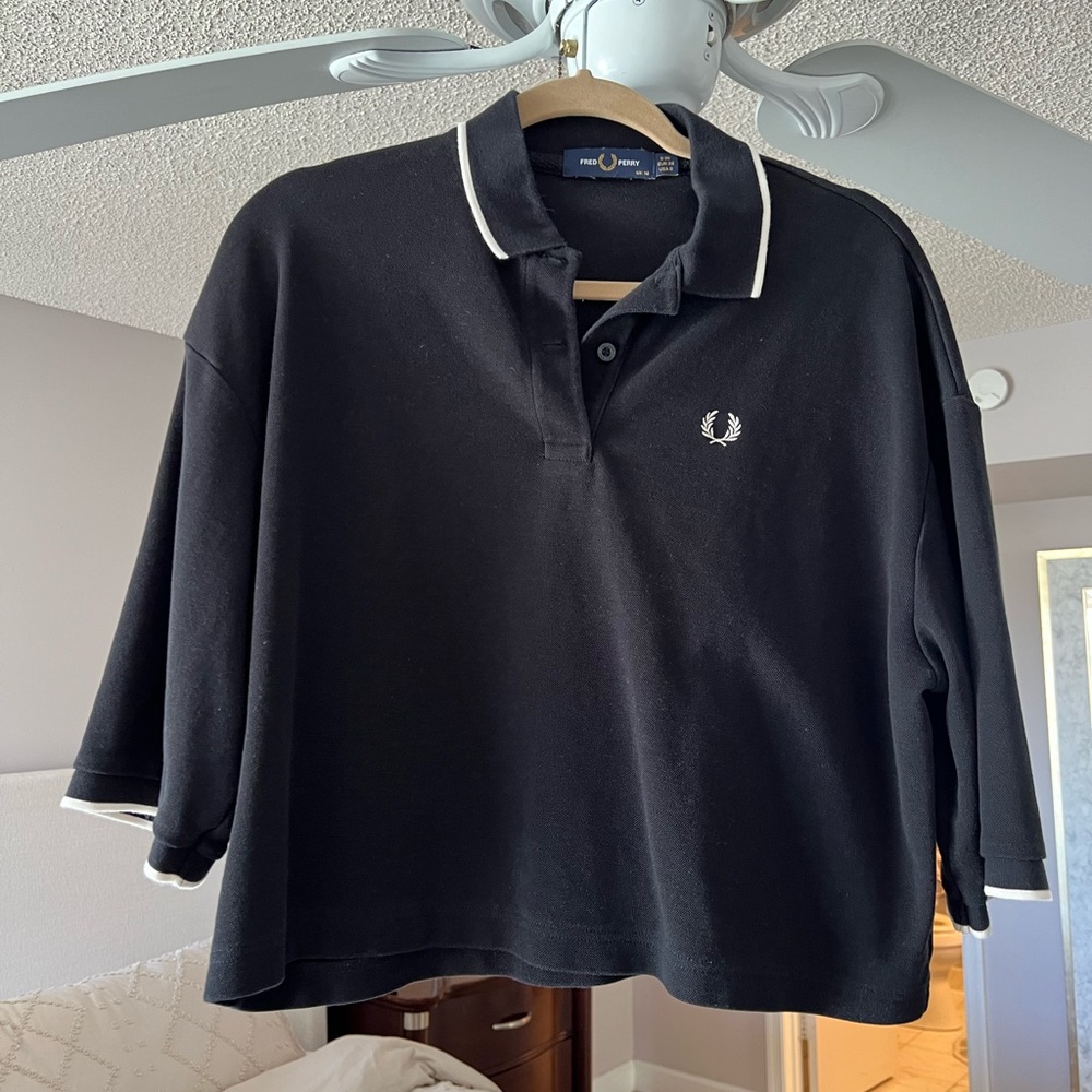 Fred Perry Polo Shirt in Black with White Trim